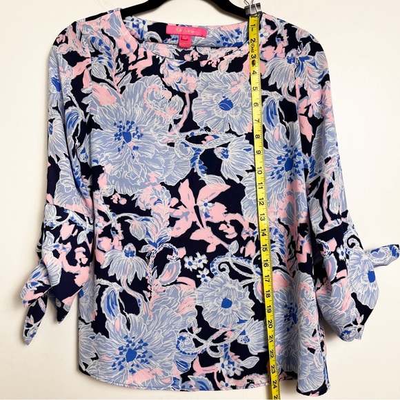 Lilly Pulitzer Langston Top XXS Amore Please Pink Purple Floral - Picture 6 of 8